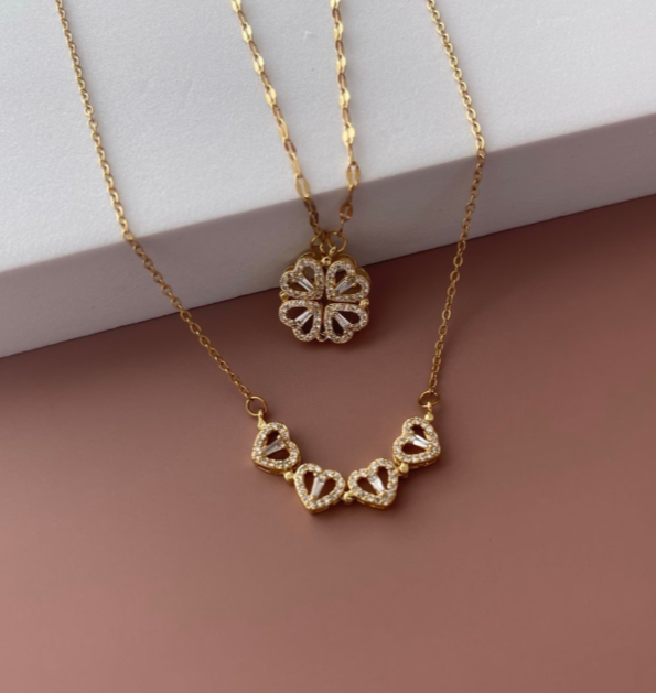 COLLAR TRÉBOL DE CORAZONES