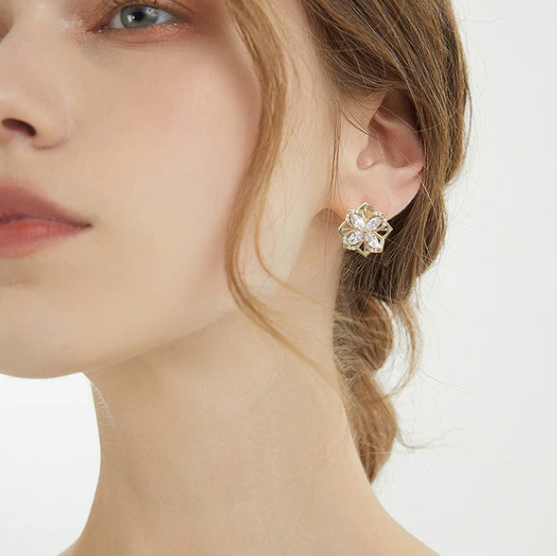 ARETES GIRATORIOS TRÉBOL DE CUATRO HOJAS