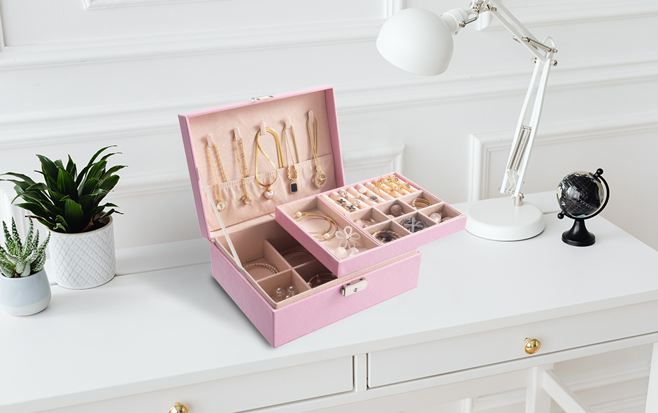 CAJA ORGANIZADORA DE JOYAS CON LLAVE