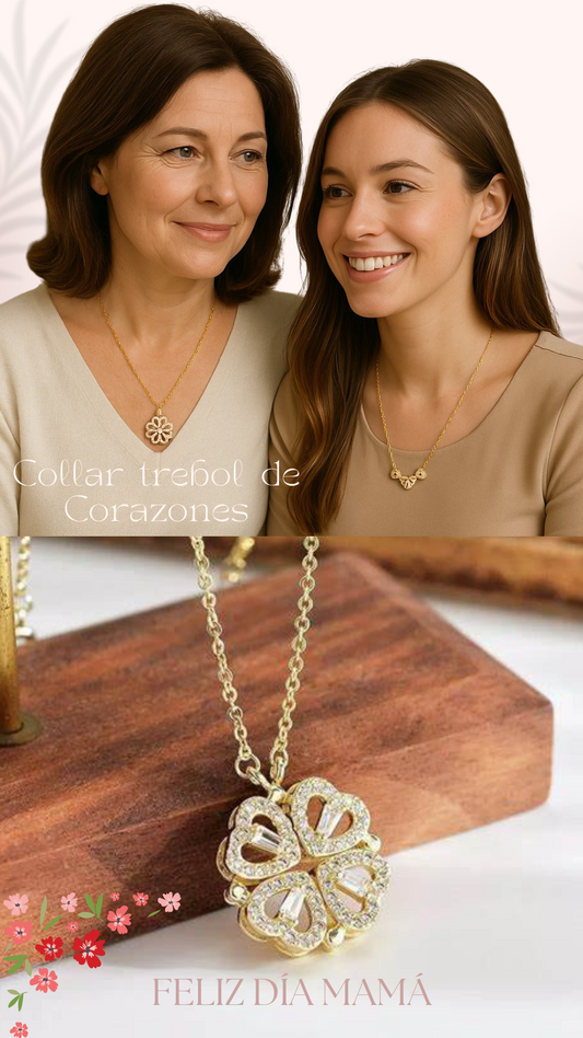 COLLAR TRÉBOL DE CORAZONES