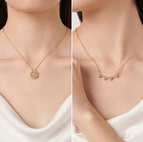 COLLAR TRÉBOL DE CORAZONES