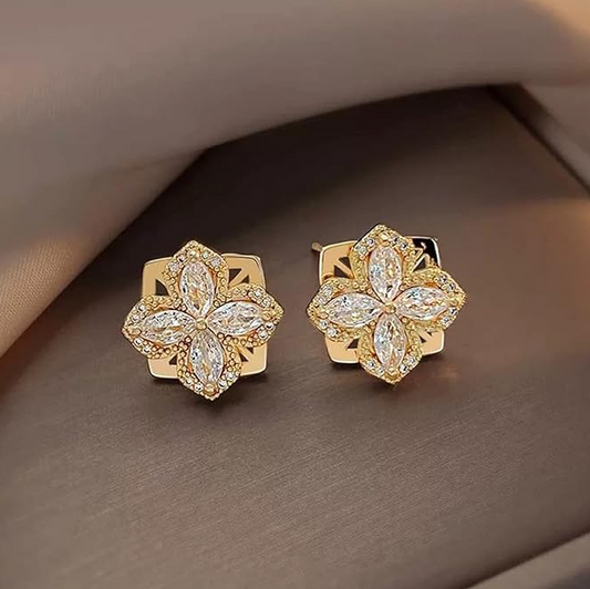 ARETES GIRATORIOS TRÉBOL DE CUATRO HOJAS