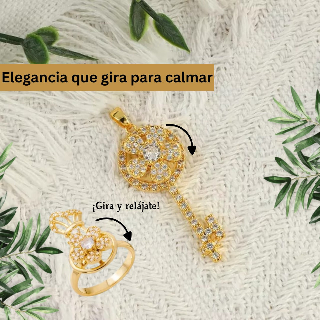 PACK COLLAR GIRATORIO LLAVE Y ANILLO
