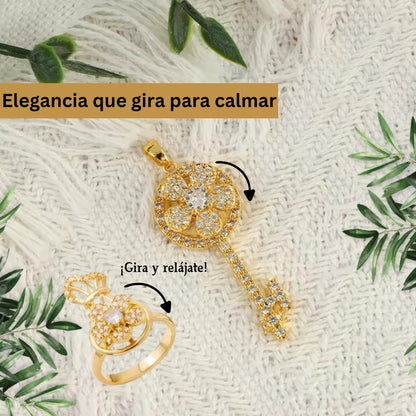 PACK COLLAR GIRATORIO LLAVE Y ANILLO