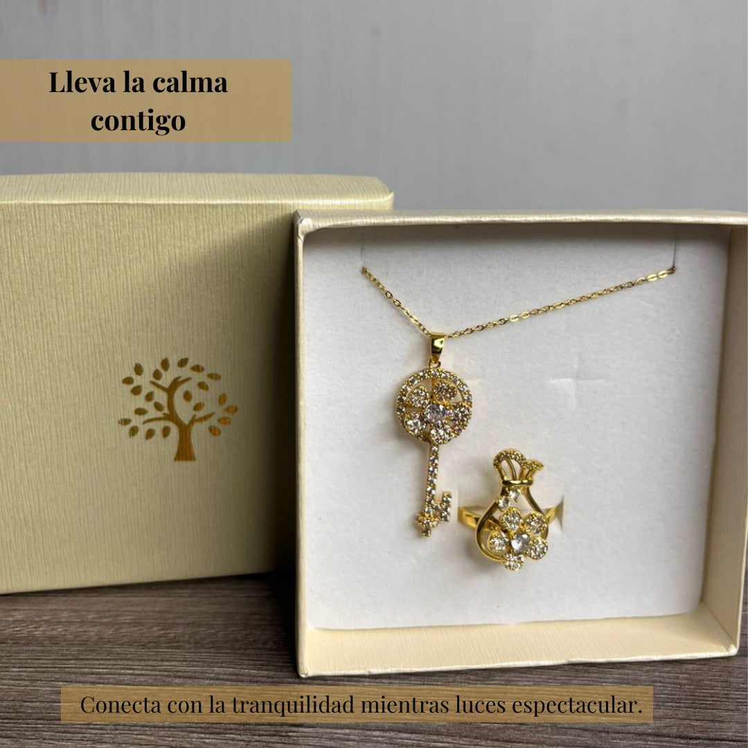 PACK COLLAR GIRATORIO LLAVE Y ANILLO